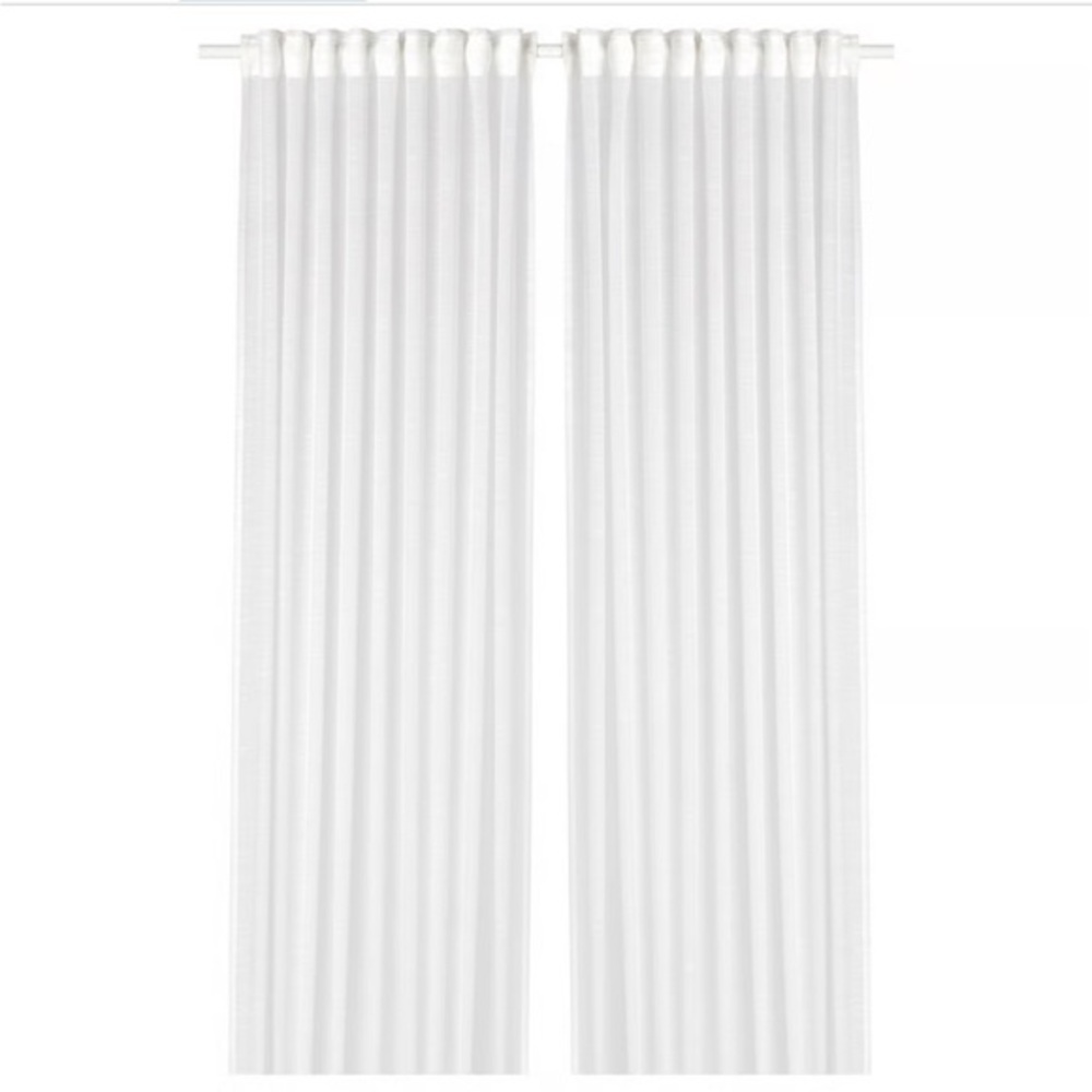 New IKEA white Sheer Curtains 2pc size 145cm 57” inches by 98” inches